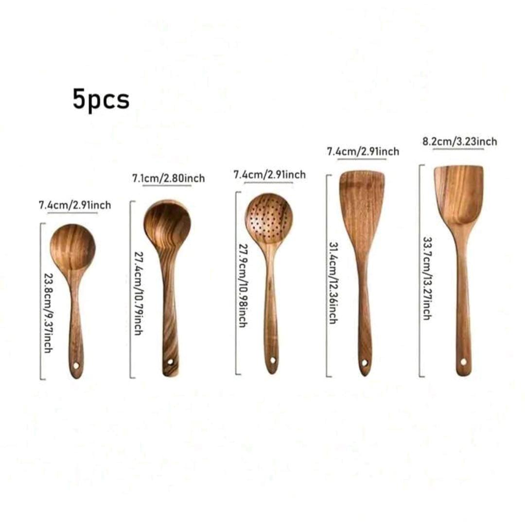 Wooden Kitchen Utensil Set | Wooden Cooking Tools | Rustic Spoon Set | Eco Friendly Kitchen Accessories | Wooden Spoon Set