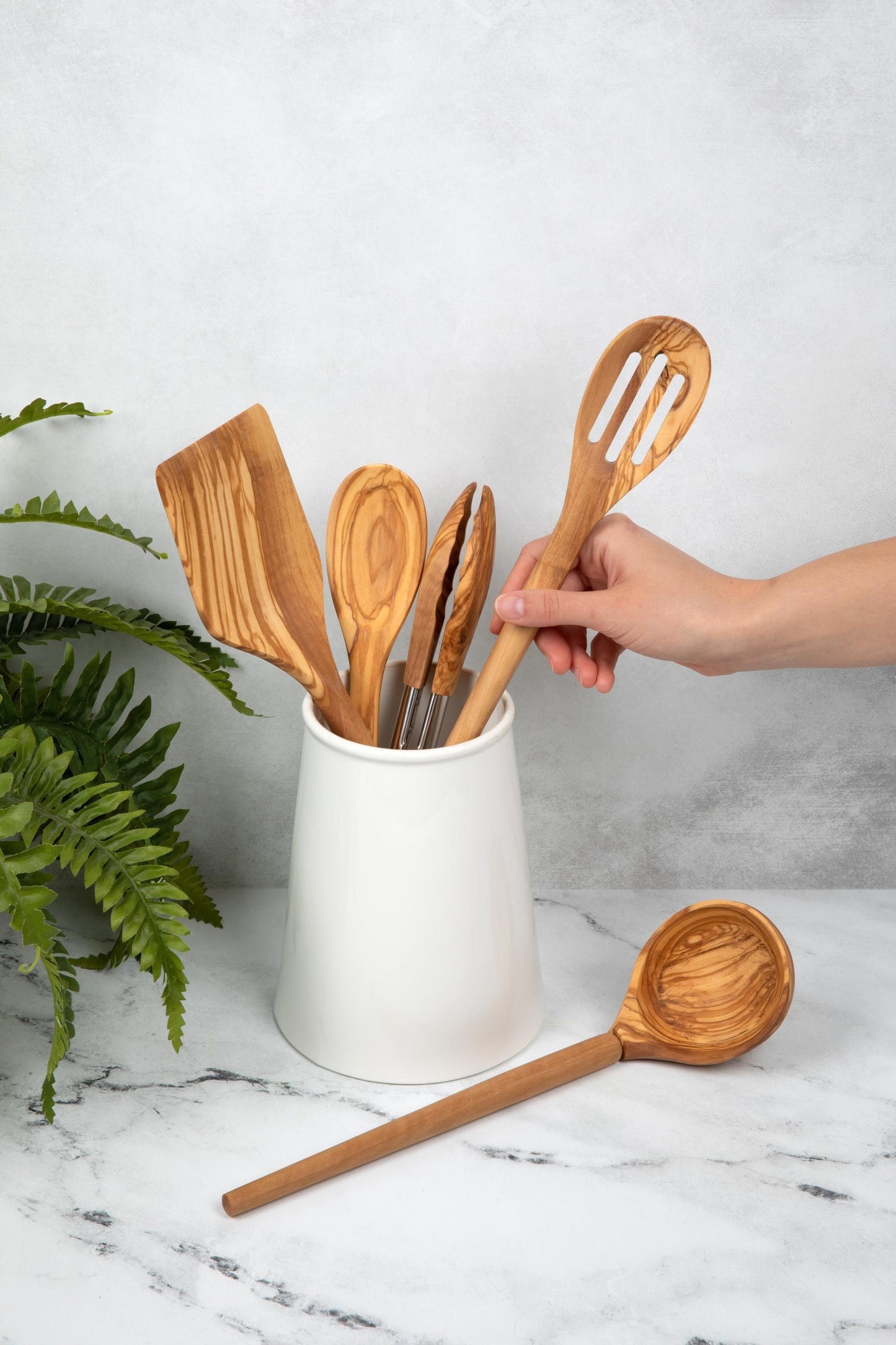 Walnut Wood Kitchen Utensil Set, Handcrafted Natural Cooking Tool, Nontoxic, Plastic-Free, Safe for Nonstick Cookware, Kitchen Wedding Gift