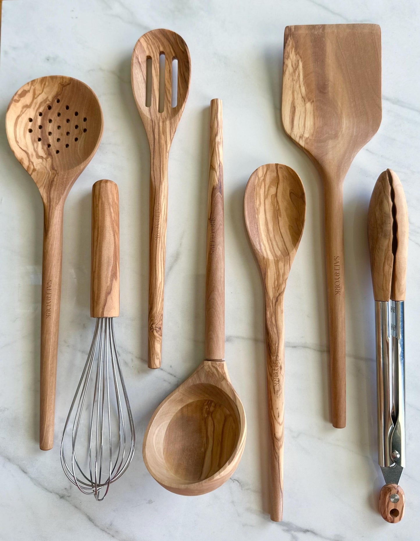 Walnut Wood Kitchen Utensil Set, Handcrafted Natural Cooking Tool, Nontoxic, Plastic-Free, Safe for Nonstick Cookware, Kitchen Wedding Gift
